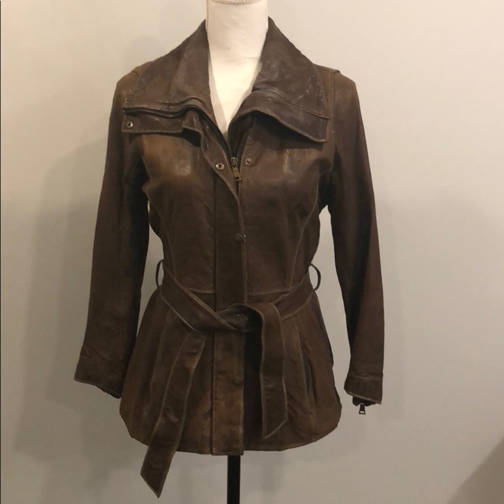 Andrew Marc New York Brown Leather Jacket
